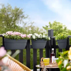 Balconière Vibia Campana easy hanger large Anthracite ELHO - Un balcon fleuri en 5 min
