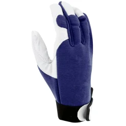 Gant Jardy en cuir de jardin bleu marine - Mains protégées, jardin facile