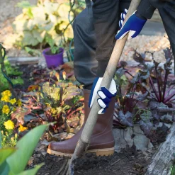 Gant Jardy en cuir de jardin bleu marine - Mains protégées, jardin facile