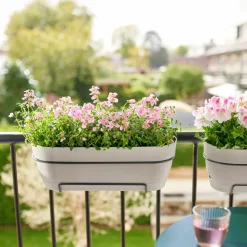Jardinière vibia campana blanc ELHO - Le balcon fleuri en 5 min