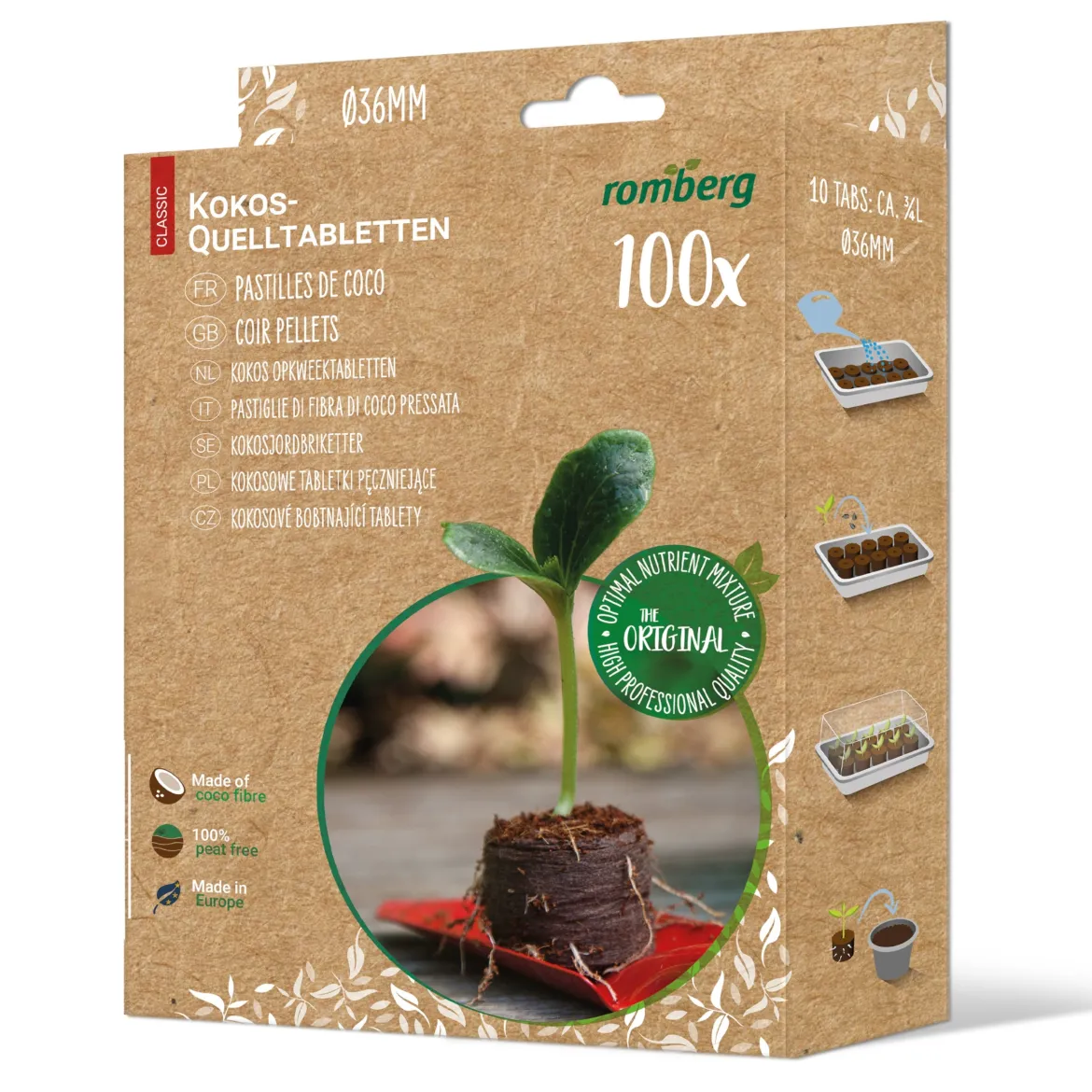 Kit mini serre + 100 pastilles en coco deshydraté