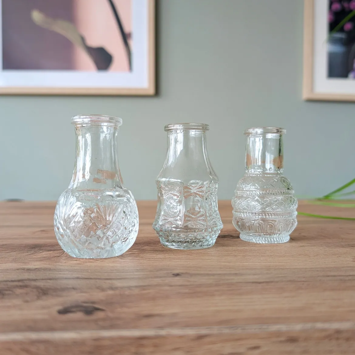 3 Mini-vases vintage - Trio déco prêt à poser